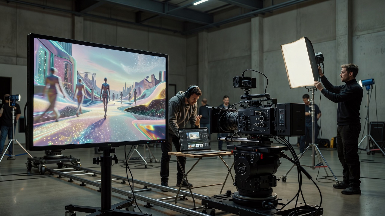 Cinematic camera setup illustrating Runway Gen 2 generative video production