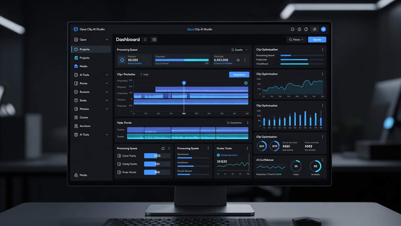 Detailed Opus Clip AI Studio Interface Dashboard