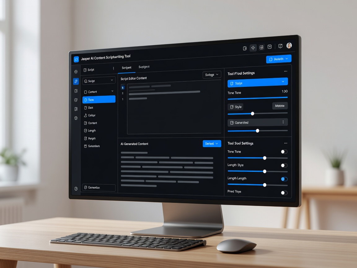 Jasper AI Content Scriptwriting Tool Interface
